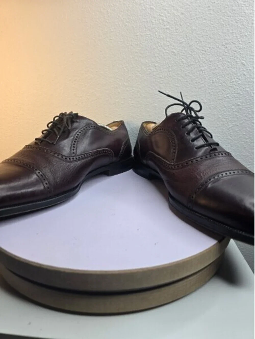 Mezlan Men’s Piazza Brown Leather Cap Toe Hand Crafted Oxford Shoes 13M Spain